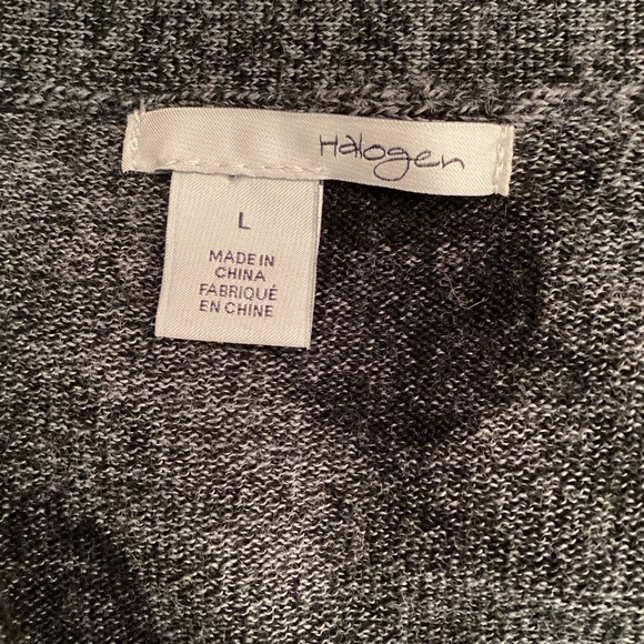 Halogen 100% Merino Wool Cardigan Gray EUC - Picture 7 of 9